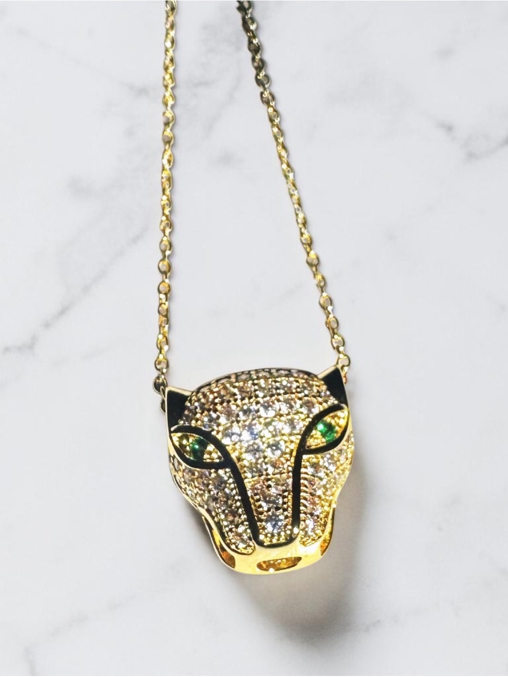 Gold Panther Necklace Crystal Pendant NWOT - Picture 3 of 3